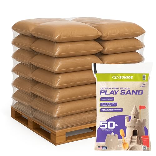 Image of Sun Joe 49 Pack Silica Play Sand for Sandbox, Sensory Table & Garden Spaces, Ultra Fine, 50 Lbs - Natural Craft Accessory for Molding, Digging & Sculpting - Ideal for Indoor and Outdoor Use