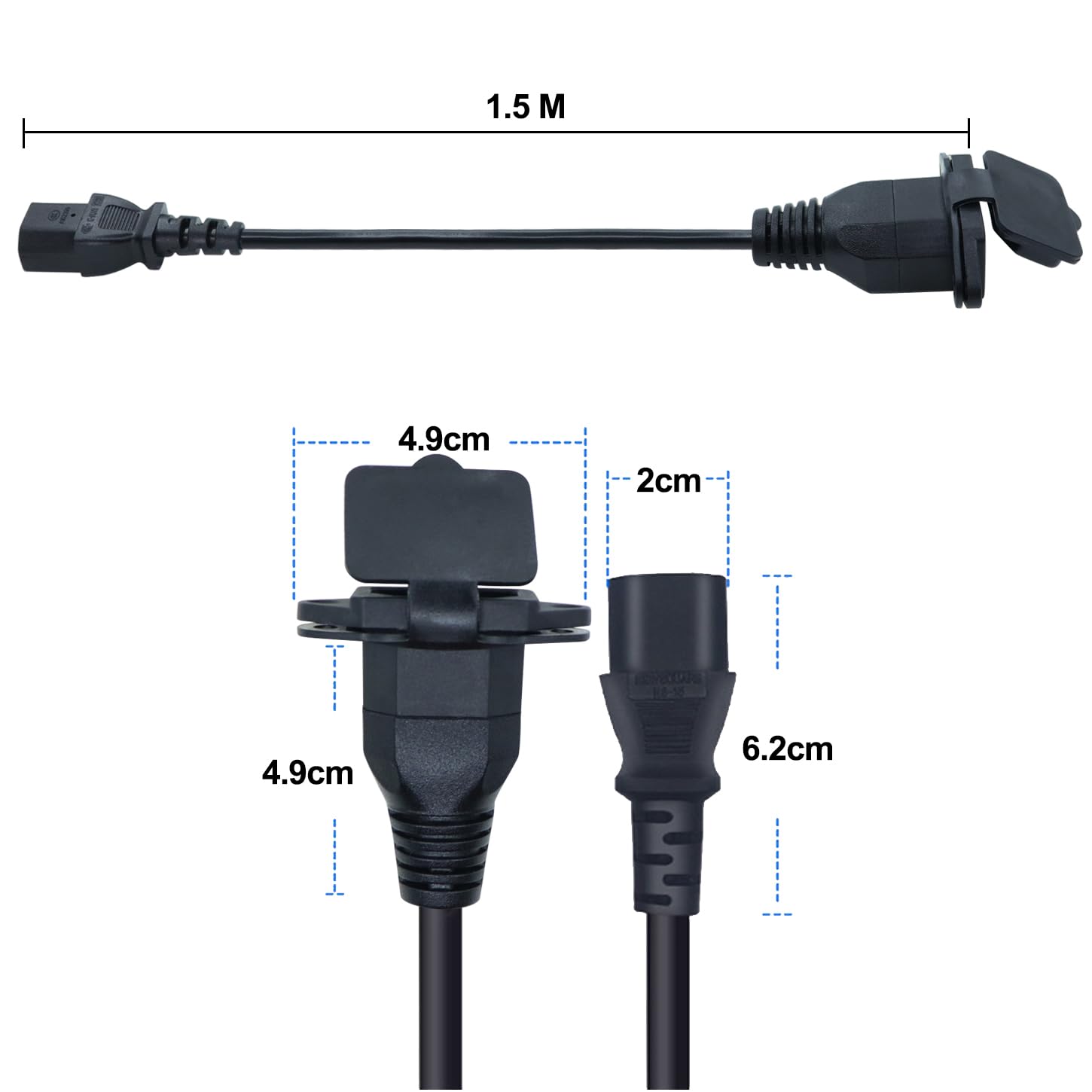 CERRXIAN Câble d'alimentation C14 vers C5, câble de Conversion IEC 320 CERRXIAN Câble d'alimentation C14 vers C5, câble de Conversion IEC 320
