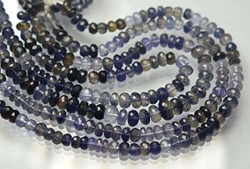 Iolite iolite naturelle véritable 5mm finie pour réparer et enfiler vos colliers
