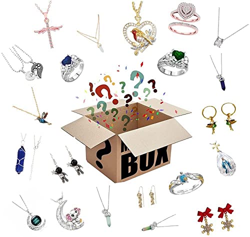 Jewelry Products Boxes, Mystery_Box Jewelry for Women, Wife Lover Lucky_Box Mystery_Boxes Wedding Jewelry, Super Costeffective, Random Style, Wedding Rings, Give Yourself a Surprise