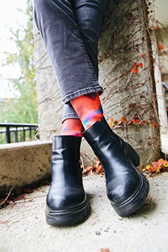 MERGE4 Daniel Jean-Baptiste Red Water Color Crew Socks for Men and Women Awesome Elastic Arch Support Non Slip4