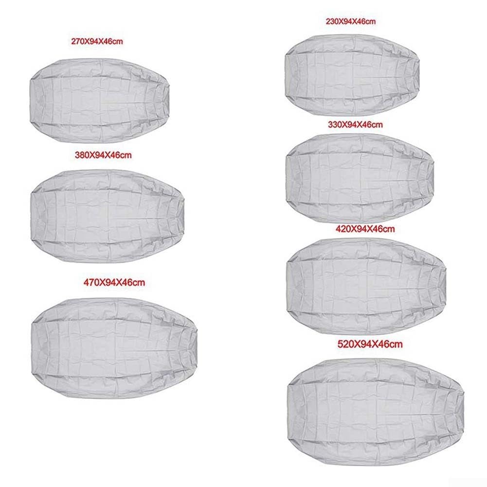 Telo protettivo per barca gonfiabile in tessuto Oxford resistente, per kayak, con coulisse, per proteggere da sole, pioggia e polvere, per esterni, da 230 cm a 520 cm, dimensioni disponibili (520 x 94