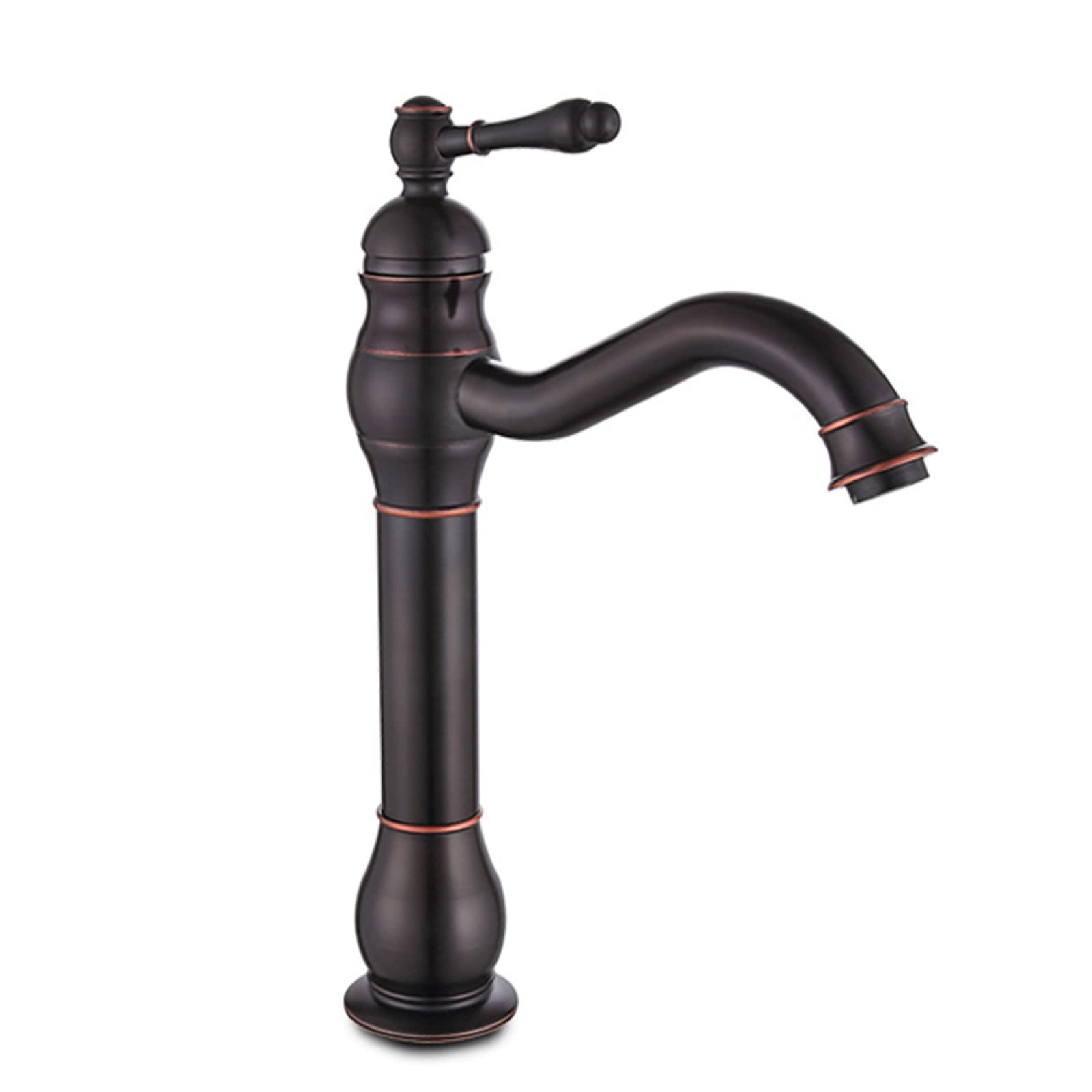 Robinet de salle de bain vintage mitigeur laiton noir pour lavabo eau chaude froide