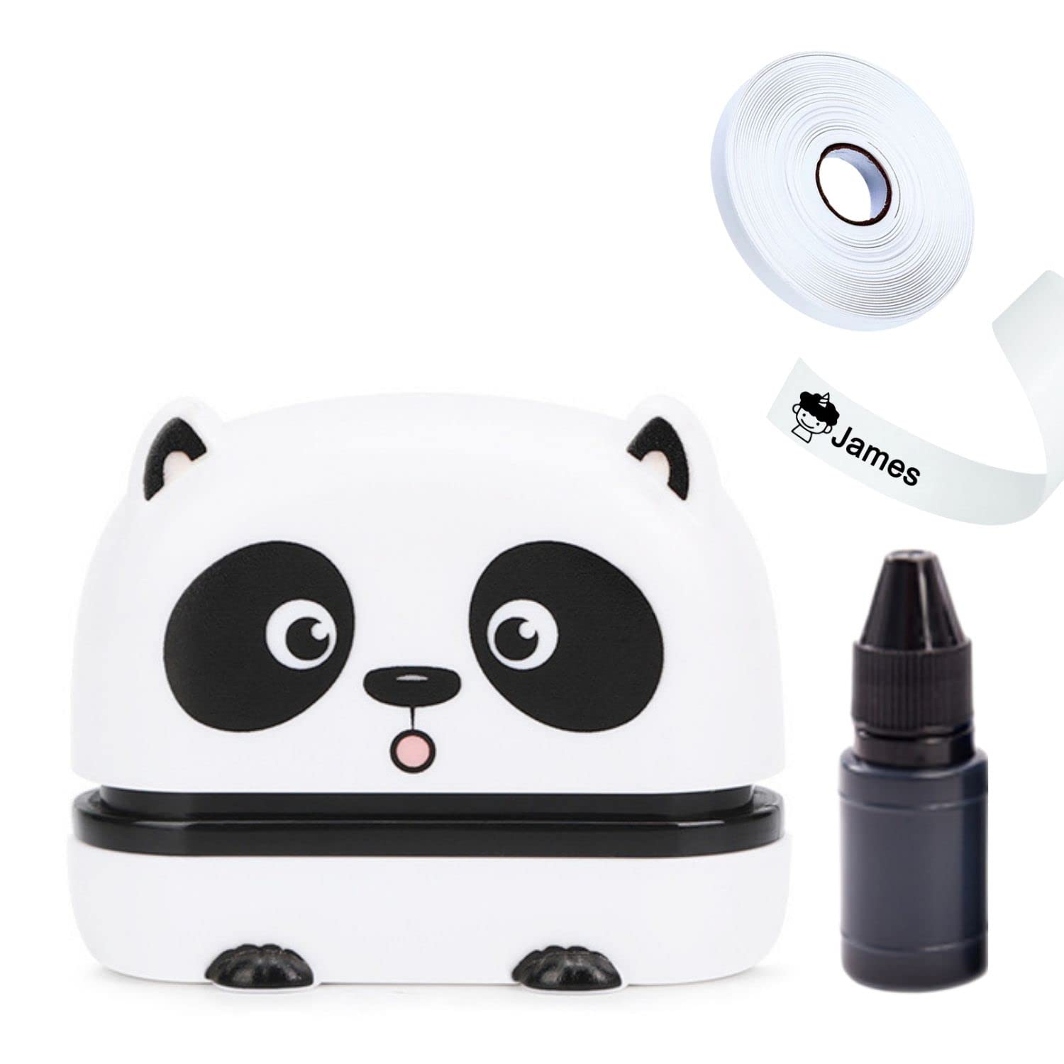 Amazon.com: Yingya 個性化姓名印章兒童訂製衣服印章自上墨1 支補充墨水10 毫升印刷膠帶100 公分熊貓: 辦公用品