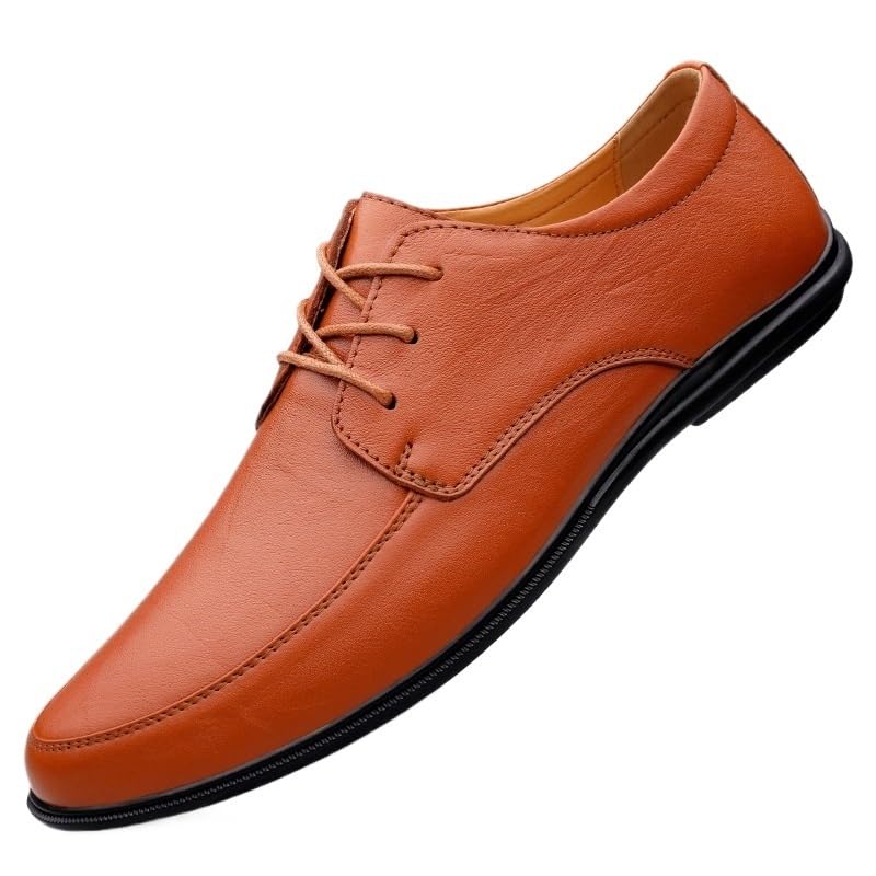 Men's Evening Formal Oxford Shoes Italian Leather Lace Up Brogue Anti Slip Rubber Sole Block Heel Slip Resistant Business Office Wedding Party Shoes