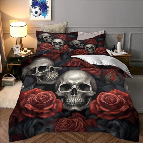 Linge de lit gothique floral imprimé 3D king size 220x240cm