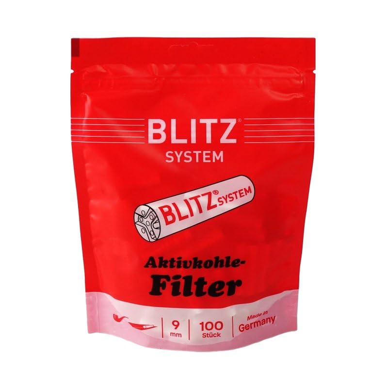 Filtros de carbón activado BLITZ SYSTEM de 9 mm en bolsa autoestable de 100 unidades