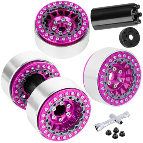 Jantes RC 1.9 Dually Beadlock à décalage réglable anti-déchaussage pour SCX10