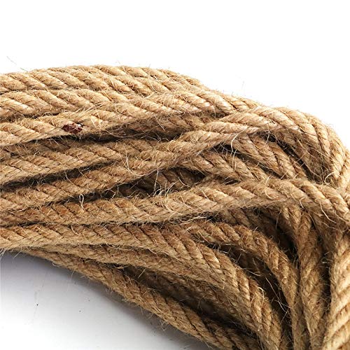 Sznurek jutowy, khaki, 6 mm, 30 m, do makramy, rękodzieła, drapaków dla zwierząt domowych i dekoracji wnętrz, przyjazne dla środowiska, naturalne włókno, mocny i idealny do rzemiosła