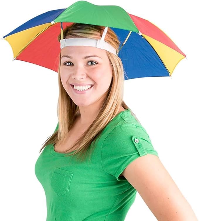 Rainbow Adjustable Headwear Cap Umbrella UV Protection Hat Umbrella for Men and Women-1Pc-image-32