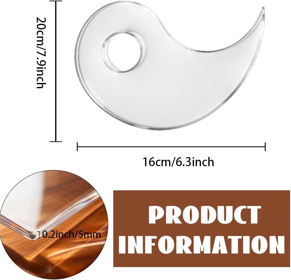 2Pcs Yin Yang Router Template for Woodworking, Clear Acrylic Inlay Template, Decorative Tracing Guide Tool for Creating Unique Inlays in Signs DIY Craft Woodworking Project