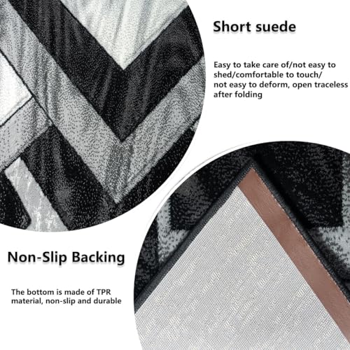 PHP Runner Rugs for Hallway Kitchen Washable Runner Floor Rug - Geometric Pattern Design Heavy Duty Large Floor Rugs Living Room Kitchen Rug - 80 x 150 cm - Black - Cosy Home Interiors PHP Runner Rugs for Hallway Kitchen Washable Runner Floor Rug - Geometric Pattern Design Heavy Duty Large Floor Rugs Living Room Kitchen Rug - 80 x 150 cm - Black - Image 4