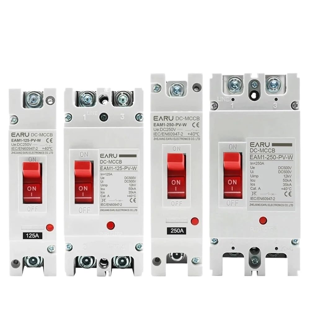 Interruttore Magnetotermico Interruttore di Protezione da sovraccarico con Scatola Stampata Solare DC 250V 500V DC for Solare fotovoltaico PV 100A 125A Interruttori Automatici(1P,125A)
