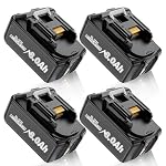 Maxofpowr – 4 X 8000mAh für Makita Akku 18V, Ersatzakku für Makita 18V L