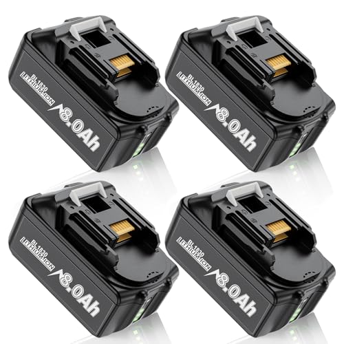 4 X 8000mAh für Makita Akku 18V, Ersatzakku für Makita 18V LXT Akkuwerkzeug