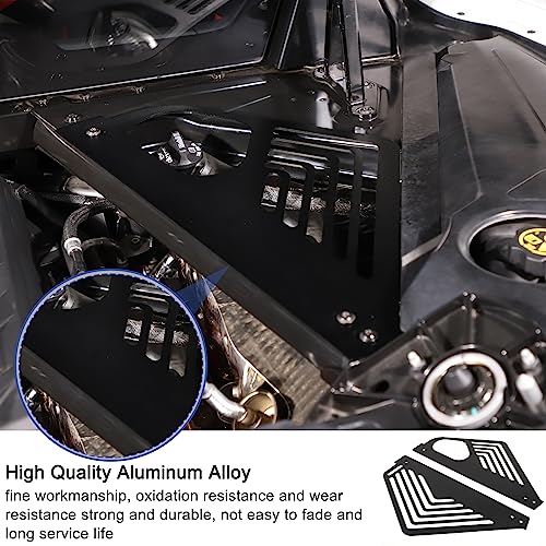Image of Daeiclru Engine Bay Panel Cover Compatible with Chevrolet Corvette C8 2020-2023, Aluminium Engine Protector Splash Shield, Left Right Engine Case Guards (Black)