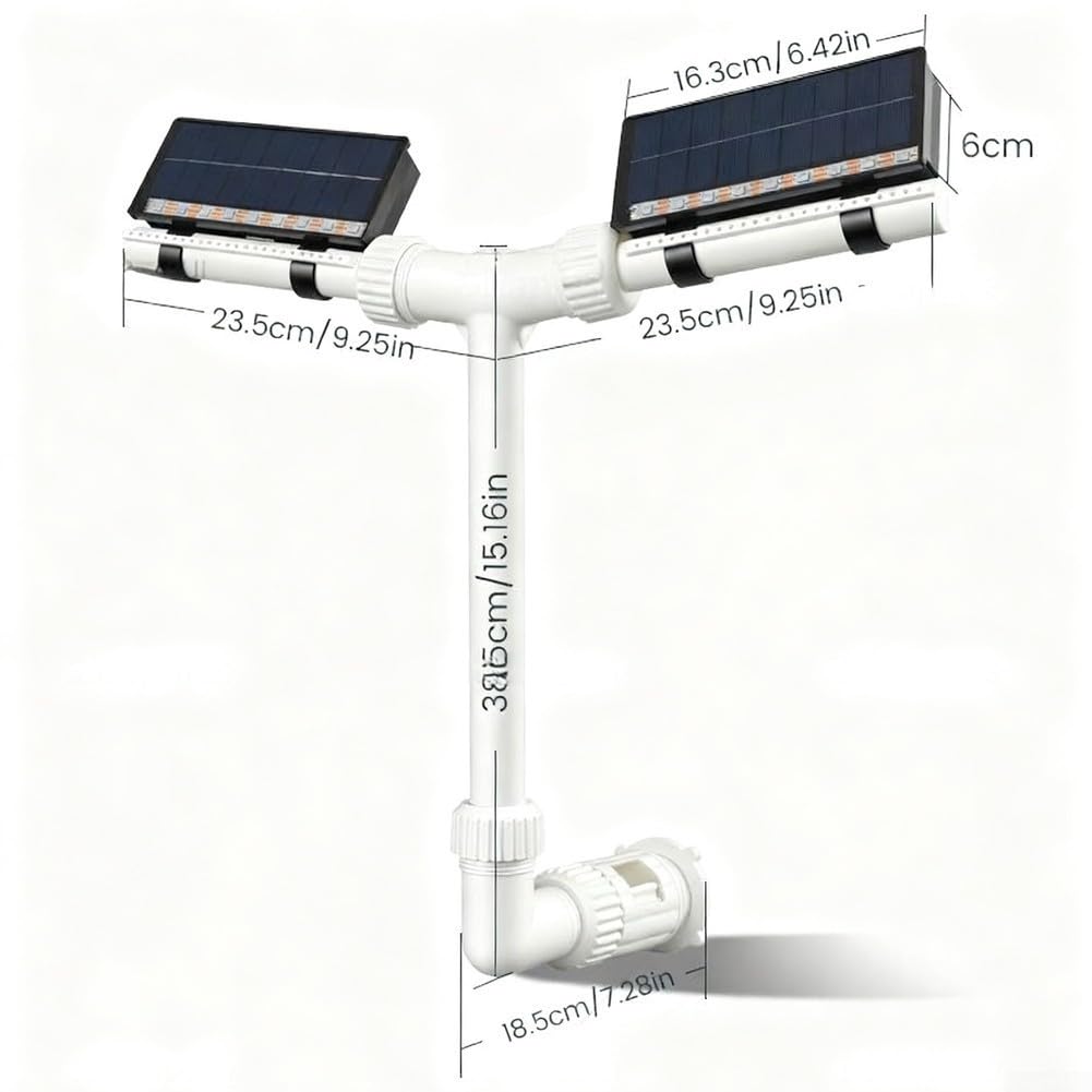 Fontana per solare Doppia con LED per Piscina e per giardino