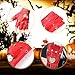 1 Pair Half Finger Leather Gloves - Stylish Red Fingerless Biker Punk Gloves for Halloween, Women, Girls, Cosplay, Performance