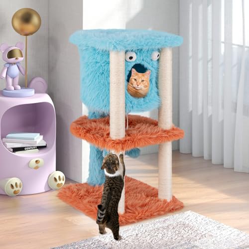 Rascador para gatos torre de 3 niveles 34 pulgadas miniatura 3