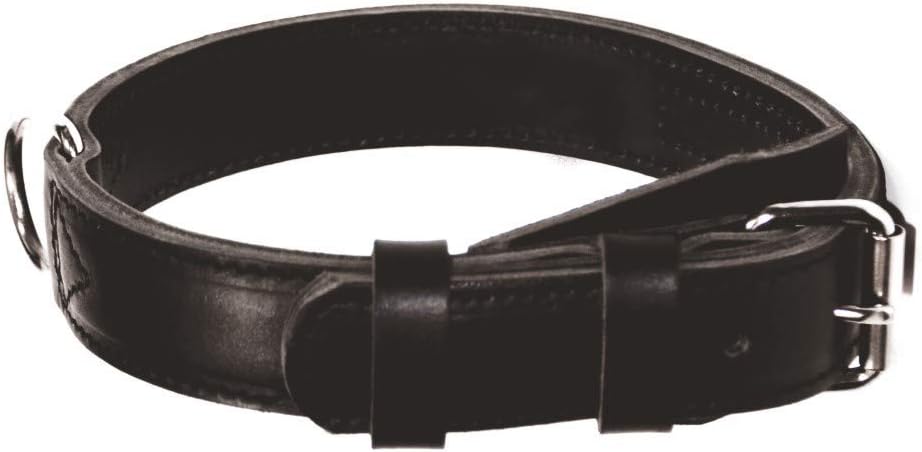 Dingo Gear Civilian Genuine Leather Dog Collar Strengthened Universal for Daily Use and Dog Training Black S04040