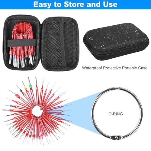 Image of Terminal Removal Tool Kit 41 Pcs Depinning Tool Electrical Connector Pin Removal Tool Kit Pin Extractor Tool Set Wire Terminal Release Tool for Automotive Car Household Devices - Red