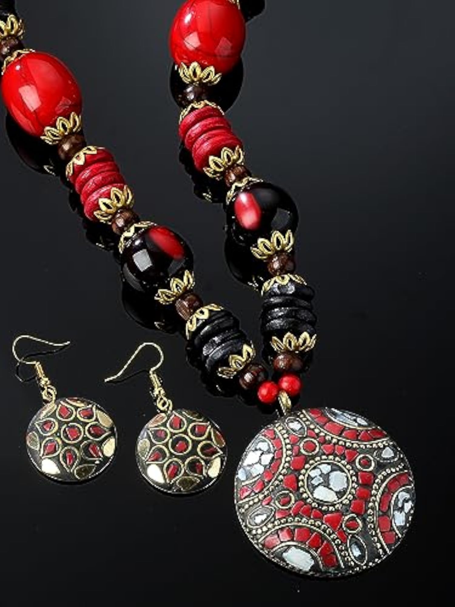 Traditional Tibetan Pendant Necklace Set