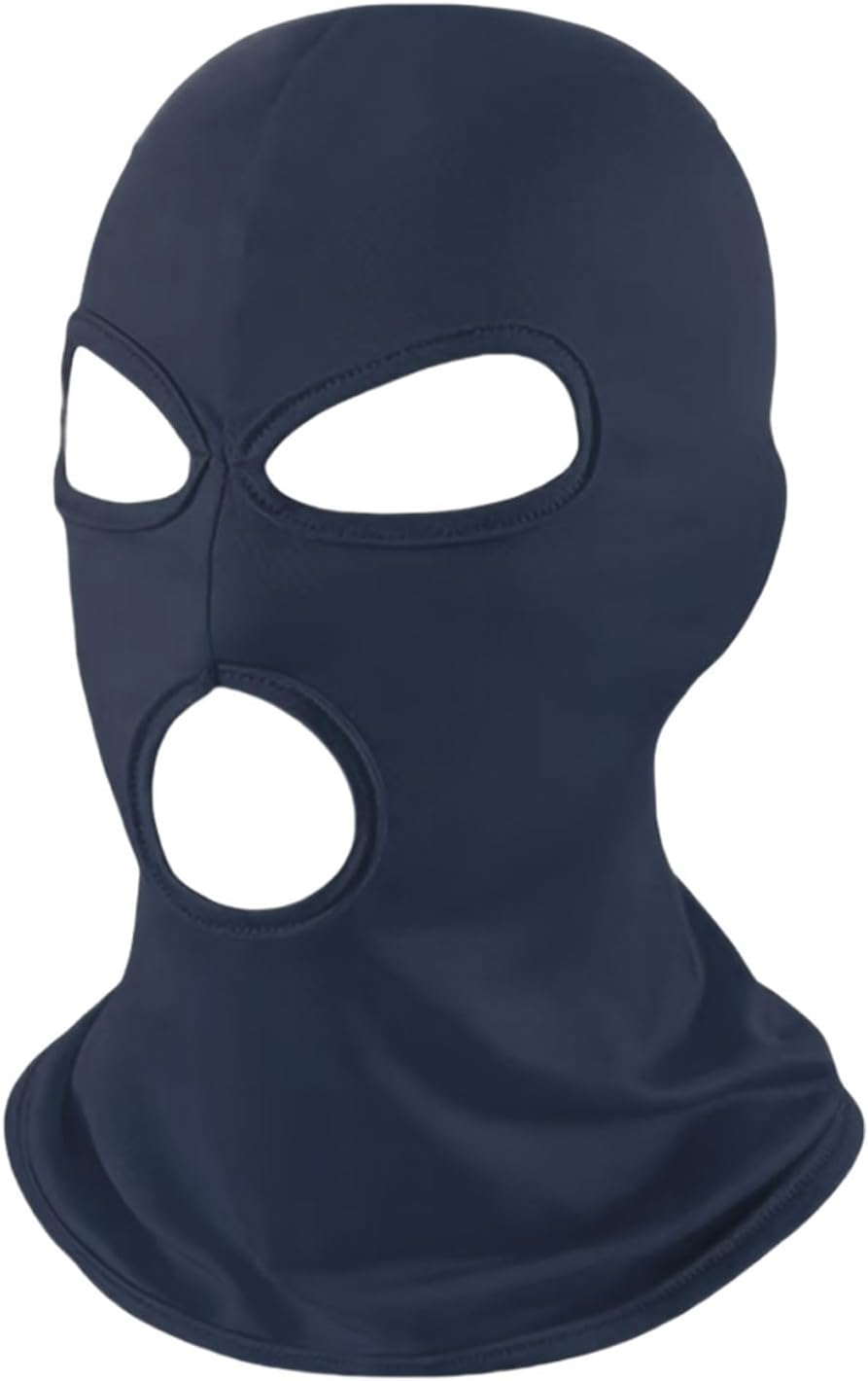3 Hole Black Balaclava Ski Mask, Thin Full Face Mask for Men Women Motorcycle Bike Hunting Cycling Cap Ski