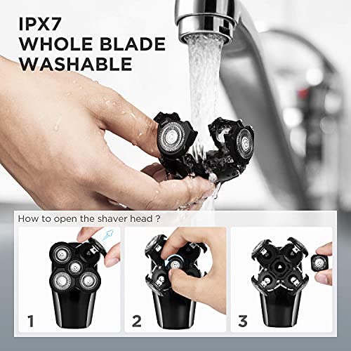 Rasierer Herren Elektrisch,4 IN 1 Rotationsrasierer LED-Display Präzisionstrimmer Glatzen Rasierer Herren Nass&Trockenrasierer Wasserdicht Elektrisch Pflegeset - Image 5
