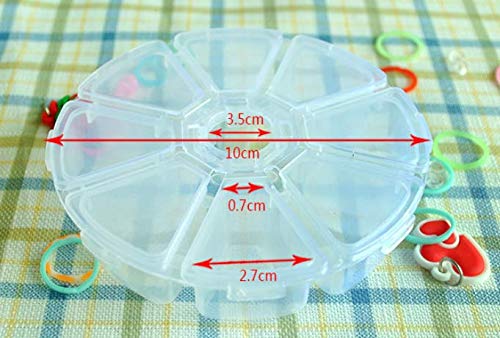 Image of WOIWO 2 PCS Round 8-Case Storage Box Transparent PP Plastic Box Beaded Box Nail Parts Box Storage Jewelry Storage Small Box