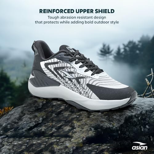 Image of ASIAN EVEREST-08 Men's Trekking Shoes | Lightweight Hiking Shoes with Superior Grip, Memory Foam Cushion | Arch Support, Durable Design Shoes for Boys