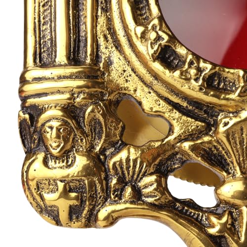 Needzo Medium Ornate Brass Monstrance, Catholic Reliquary Box, Religious Relic Holder, 11.5 Inches