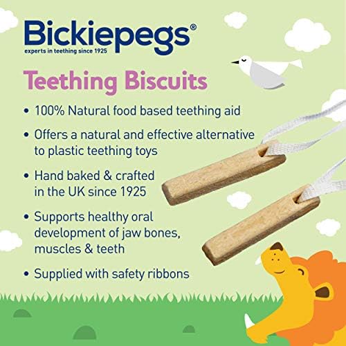 Bickiepegs Natural 9 Teething Biscuits for Babies , 38 gm (Packaging May Vary)