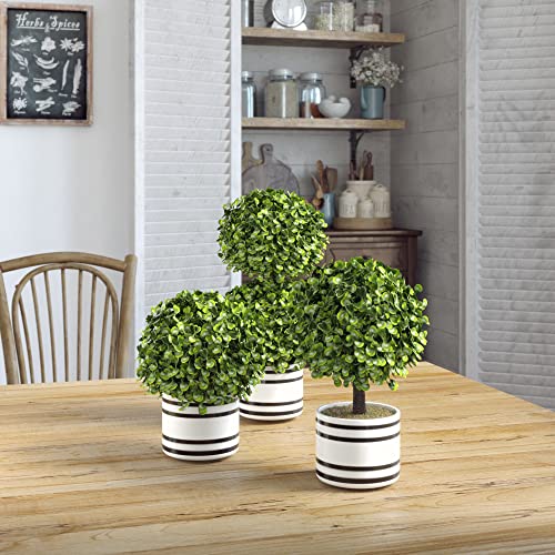 Barnyard Designs HY08103-G-S3 Artificial Boxwood Topiary Potted Plant Decorations thumb #1