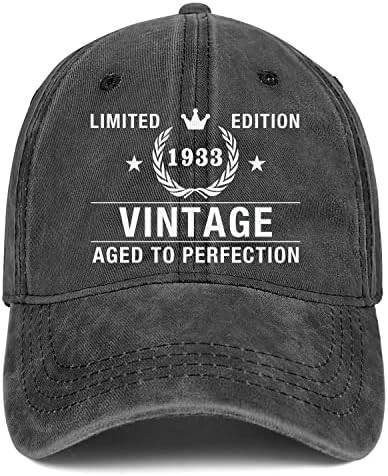 90th Birthday Gifts for Men Women Hats Vintage 1933 Baseball Cap Gift Ideas