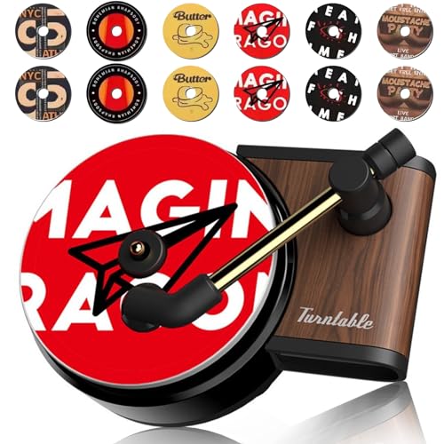 Car Air Fresheners Set, 12PCS Air Fresheners Vent Clips Record Player Fresheners Album Cover Air Freshener Car Decoration Accessories for Women Music Fans Gift