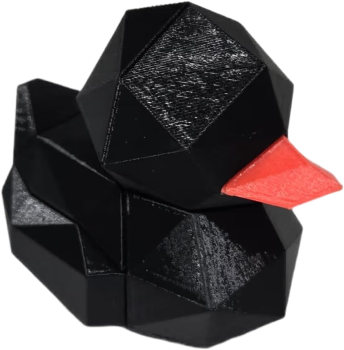 Zax Dezignz 3D Printed Magnetic Duck Brain Teaser Puzzle, Geometric Art Decor, 8 Pieces, Black with Red Accent, Large 4x3x3.5 Inches, No Instructions Included, Ages 16+ (Black)