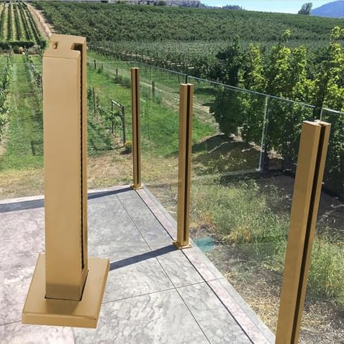 Poteau de garde-corps en verre pour piscine et porche d'entrée chic
