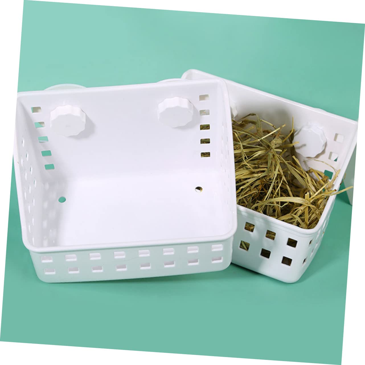 Râtelier à Foin pour Lapins, Lot de 2, Plastique Blanc