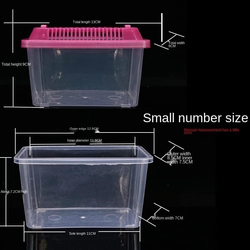 Fish Tabk Fish Tank Portable Pet Box Climbing Breeding Box Breeding Box Reptile Square Box Hamster Transport Breeding Turtle Box Cool Fish Tank(13X9X9CM)