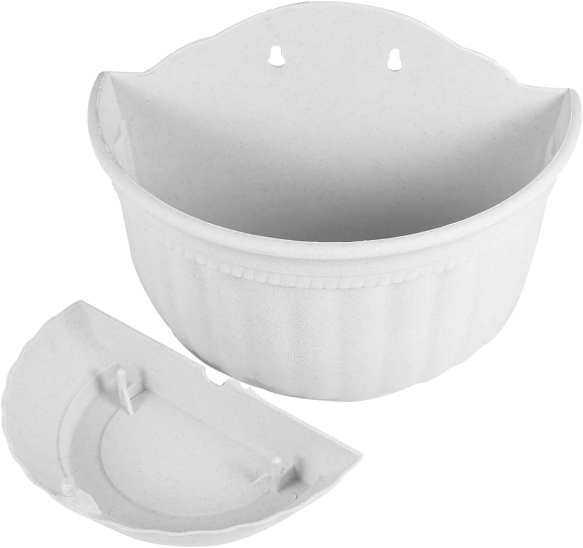 BESPORTBLE Wall-Mounted Flower Pot Half Round Hanging Planter for Small Plants Durable Plastic Space-Saving Design White Color