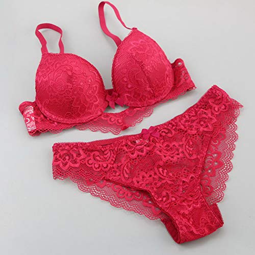 Ensemble de lingerie push up de qualité supérieure rouge taille 34E - 6