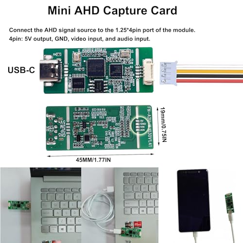 Image of AHD Capture Card with OTG, 1080P AHD to USB-C Video Capture Adapter | AHD 1080P30 /720P60 Capture, OTG USB-C Connection, Low-Latency Streaming for Backup Camera, Gaming & Video Recording