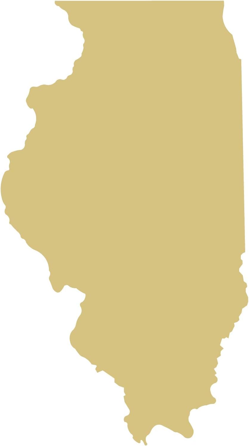 Illinois Cutout Unfinished Wood Home Decor Everyday Sports Decor Door Hanger MDF Shape Canvas Style 1 (22)