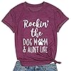 Rockin-The-Dog-Mom-Aunt-Life-Tshirt-Womens-Cute-Dog-Lovers-Shirts-Short-Sleeve-Dog-Mama-T-Shirt-Tees-Tops Rockin' The Dog Mom Aunt Life Tshirt Women's Cute Dog Lovers Shirts Short Sleeve Dog Mama T-Shirt Tees Tops Purple
