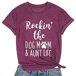 Rockin-The-Dog-Mom-Aunt-Life-Tshirt-Womens-Cute-Dog-Lovers-Shirts-Short-Sleeve-Dog-Mama-T-Shirt-Tees-Tops Rockin' The Dog Mom Aunt Life Tshirt Women's Cute Dog Lovers Shirts Short Sleeve Dog Mama T-Shirt Tees Tops Purple
