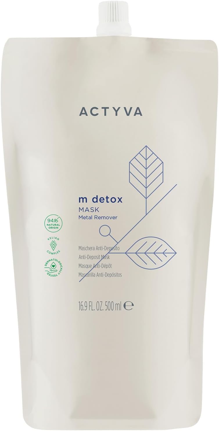 Actyva Metal Detox Maschera Anti-Metalli 500 ml | Trattamento anti-metalli per colore e decolorazione: aiuta luminosità, morbidezza e resistenza
