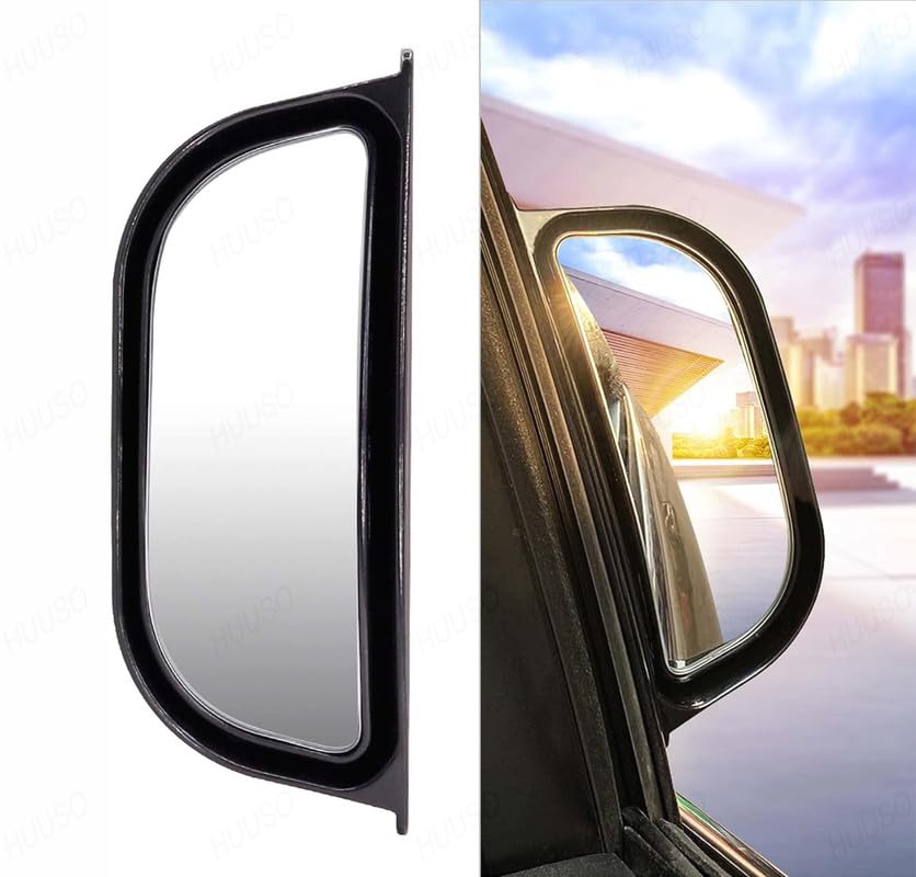 2 Pcs Car Side Rear View Mirror B-Pillar Rear Seat Auxiliary Observation Mirror for Second Row Car Door Safely Get-Off Compatible with Jeep Wagoneer S