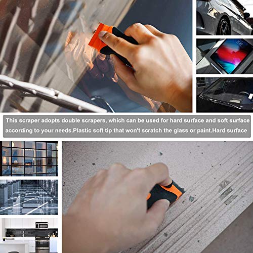 Zanch 10Pcs Vehicle Window Tint Wrap Tool Kits,Auto Vinyl Film Wrapping,Car Graphic Decal Applicator,Wallpaper Tools,Edge Razor Blades,Felt Squeegee,Conqueror Corner Squeegee Scraper,Shower Squeegee.