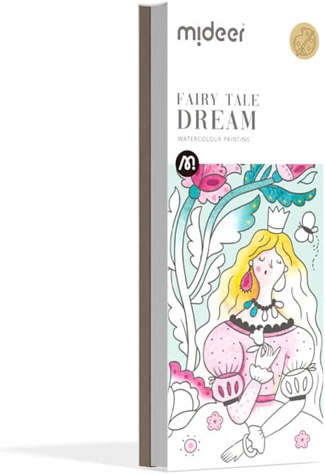 GraGra Pocket Watercolor Painting Book, Magic Water Coloring Books with Paints and Brush, Pocket Watercolor Book, Travel Pocket Watercolor Kit, Watercolor Painting Book for Kids(Fairy Tale Dream)