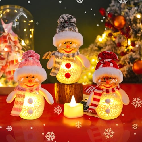 ACAREY Weihnachtsdeko 3 Stück Weihnachten Schneemann Deko Wichtel...